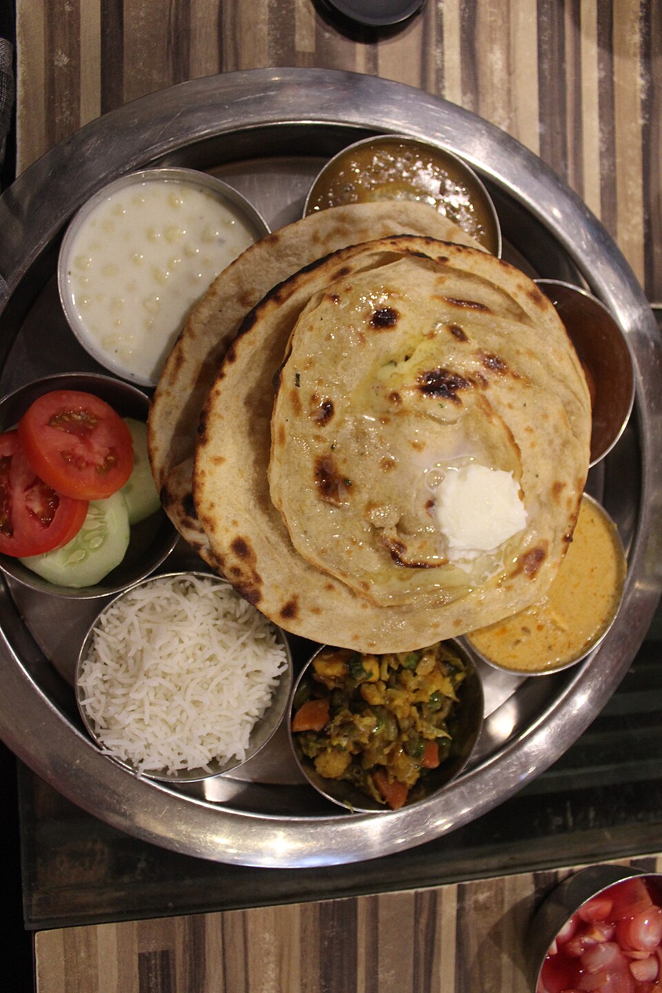 Punjabi dishes laid out for an event